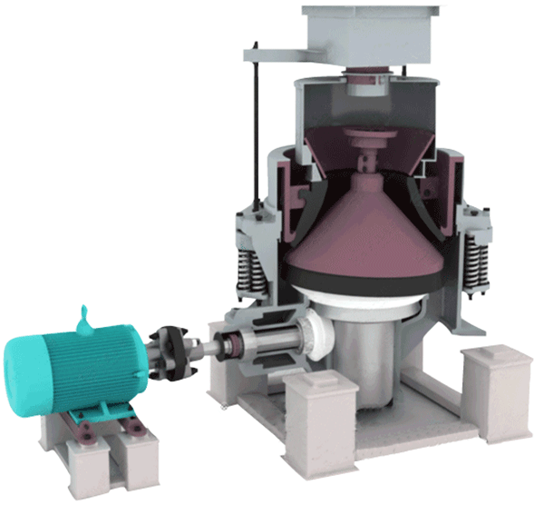 圆锥式破碎机工作原理动画演示图