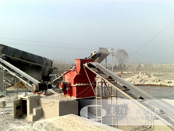 第三代制沙机石灰石制沙现场
